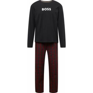 BOSS Black Pyžamo dlouhé marine modrá / červená / bílá