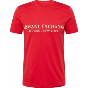 ARMANI EXCHANGE Tričko červená / bílá
