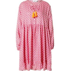 Zwillingsherz Šaty 'Jujetta' jasně oranžová / pink / světle růžová / bílá
