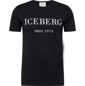 ICEBERG Tričko černá / bílá
