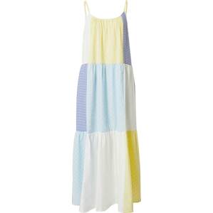 FRNCH PARIS Letní šaty 'SACHA' královská modrá / světlemodrá / citronová / bílá