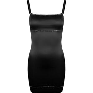 OW Collection Koktejlové šaty 'ALISSA' černá / stříbrná