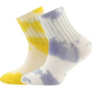 EWERS Ponožky limone / tmavě fialová / bílá