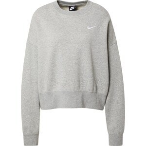 Nike Sportswear Mikina 'Essentials' šedý melír / bílá