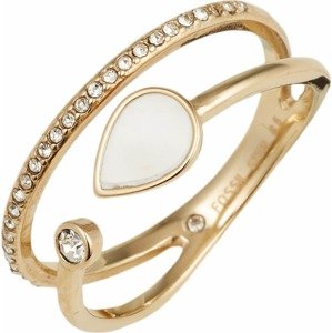 FOSSIL Prsten zlatá / perlově bílá