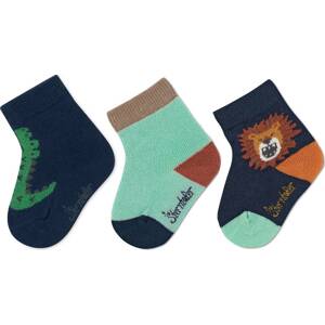 STERNTALER Ponožky marine modrá / hnědá / zelená / mátová
