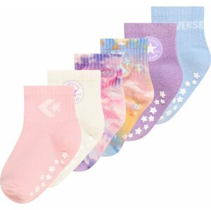 CONVERSE Ponožky světlemodrá / fialová / pink / přírodní bílá