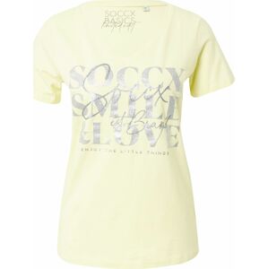 Soccx Tričko 'Mary' pastelově žlutá / stříbrná