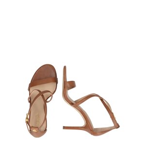 Lauren Ralph Lauren Páskové sandály 'GABRIELE' hnědá