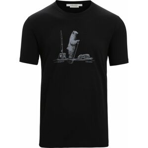 ICEBREAKER Funkční tričko 'Tee Polar Paddle' světle šedá / černá