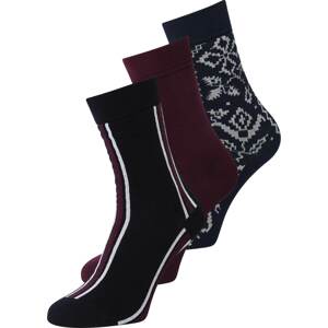 BJÖRN BORG Sportovní ponožky námořnická modř / vínově červená / černá / bílá