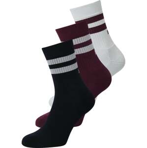 BJÖRN BORG Sportovní ponožky bordó / černá / bílá