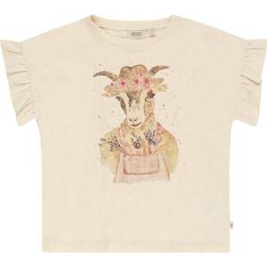 Wheat Tričko 'Country Goat' krémová / písková / čokoládová / starorůžová