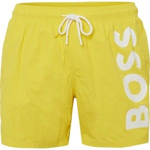BOSS Black Plavecké šortky 'Octopus' žlutá / bílá