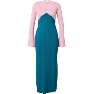 Olivia Rubin Úpletové šaty 'REESE' petrolejová / světle růžová