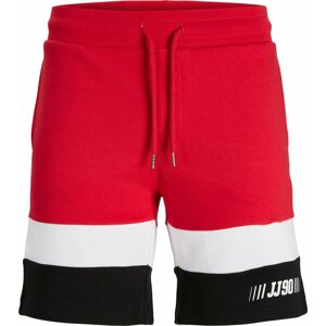JACK & JONES Kalhoty 'MATEO' červená / černá / bílá