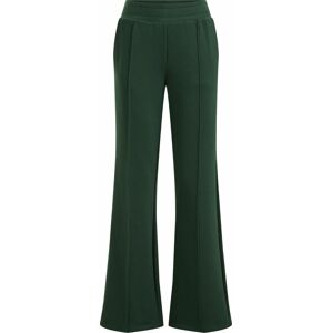 WE Fashion Kalhoty se sklady v pase tmavě zelená