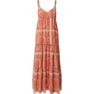 Freebird Letní šaty 'Yedda' béžová / rezavě hnědá / světle červená