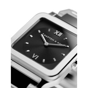 Kapten & Son Analogové hodinky 'Tresor Silver Black Bold Steel' černá / stříbrná