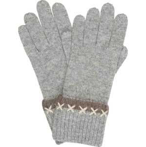 CODELLO Prstové rukavice brokátová / šedý melír / bílá