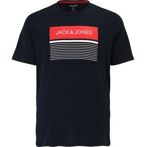 Jack & Jones Plus Tričko 'TRAVIS' námořnická modř / červená / bílá