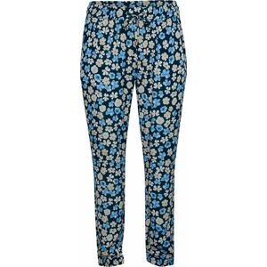 KAFFE CURVE Kalhoty 'Tiri' námořnická modř / světlemodrá / pastelově žlutá / bílá