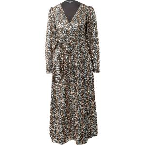 Dorothy Perkins Společenské šaty bronzová / stříbrná