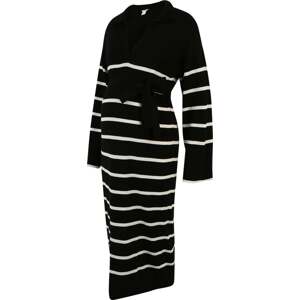 Lindex Maternity Úpletové šaty 'Estelle' černá / bílá