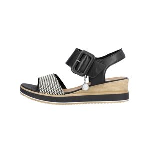 REMONTE Páskové sandály černá / bílá