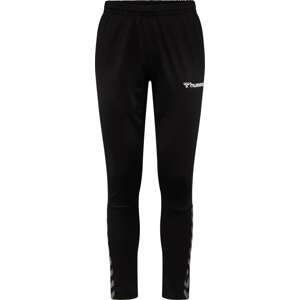 Hummel Sportovní kalhoty šedý melír / černá / bílá