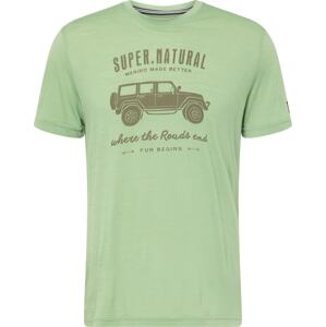 Super Natural Funkční tričko khaki / pastelově zelená