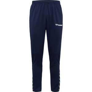 Hummel Sportovní kalhoty námořnická modř / šedá / bílá