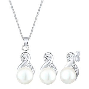 ELLI Sada šperků 'Infinity' stříbrná / perlově bílá