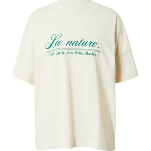 Les Petits Basics Tričko béžová / zelená