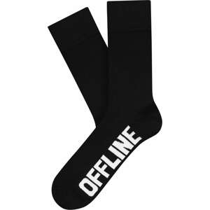 CHEERIO* Ponožky 'CHEERIO x EIKE OFFLINE ONLINE' černá / bílá