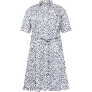 Lauren Ralph Lauren Plus Košilové šaty 'FINNBARR-ELBOW' královská modrá / světlemodrá / černá / bílá