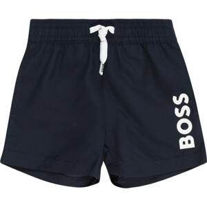 BOSS Kidswear Plavecké šortky tmavě modrá / bílá