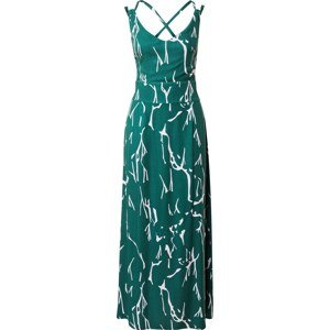 SKFK Letní šaty 'ELODI' tmavě zelená / bílá