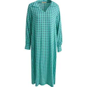 Smith&Soul Košilové šaty noční modrá / nefritová / světle zelená / bílá