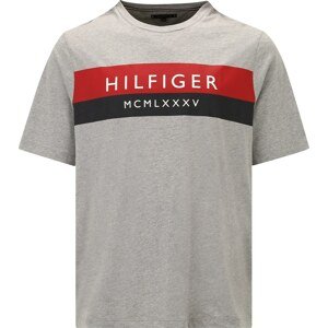 Tommy Hilfiger Big & Tall Tričko šedý melír / červená / černá / bílá