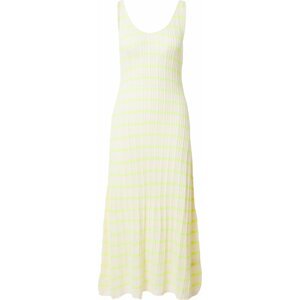 FRNCH PARIS Úpletové šaty 'ALYZEE' svítivě žlutá / pastelově žlutá