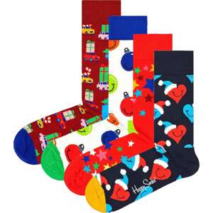 Happy Socks Ponožky tmavě modrá / červená / vínově červená / bílá