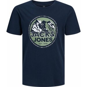 Jack & Jones Junior Tričko 'Booster' námořnická modř / pastelově zelená / bílá