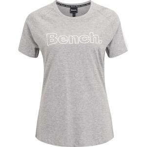 BENCH Tričko 'ALISE' šedý melír / bílá