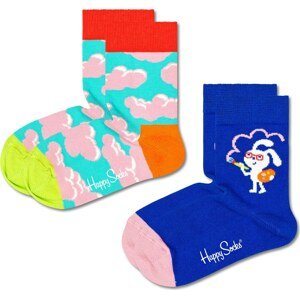 Happy Socks Ponožky modrá / tyrkysová / oranžová / pink