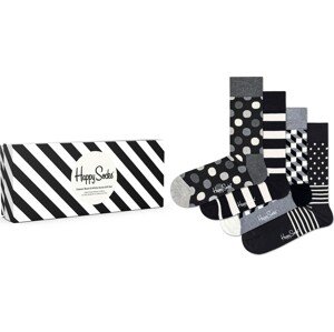 Happy Socks Ponožky šedá / černá / bílá
