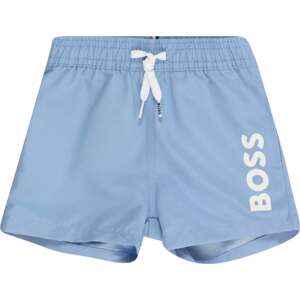 BOSS Kidswear Plavecké šortky nebeská modř / bílá