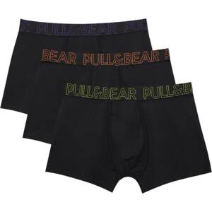 Pull&Bear Boxerky hnědá / zelená / tmavě fialová / černá
