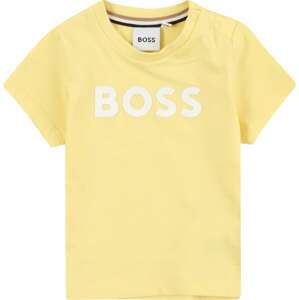 BOSS Kidswear Tričko světle žlutá / bílá