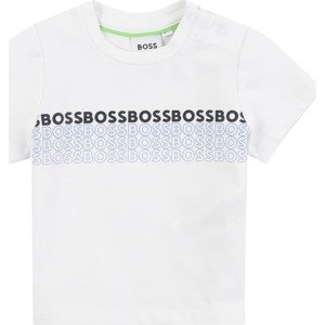 BOSS Kidswear Tričko nebeská modř / černá / offwhite